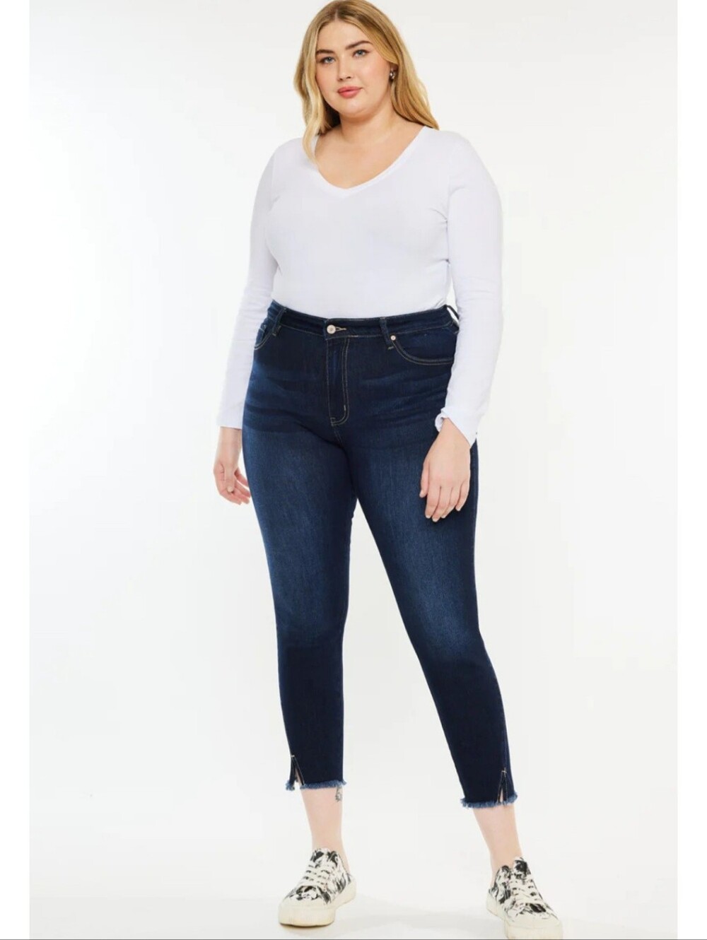 Women's Kancan Darkwash High Rise Ankle Skinny Jeans Size 15 15/31